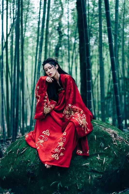 chinese traditional dress005 竹林漢服古裝莊子鈴