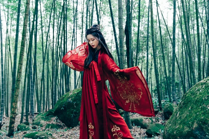 chinese traditional dress028 竹林漢服古裝莊子鈴