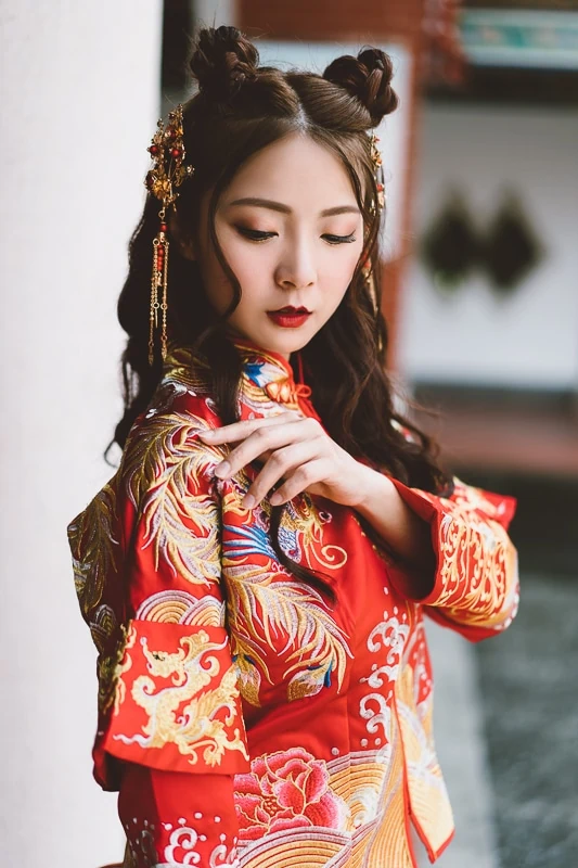 chinese wedding dress002 漢元素中國風龍鳳掛
