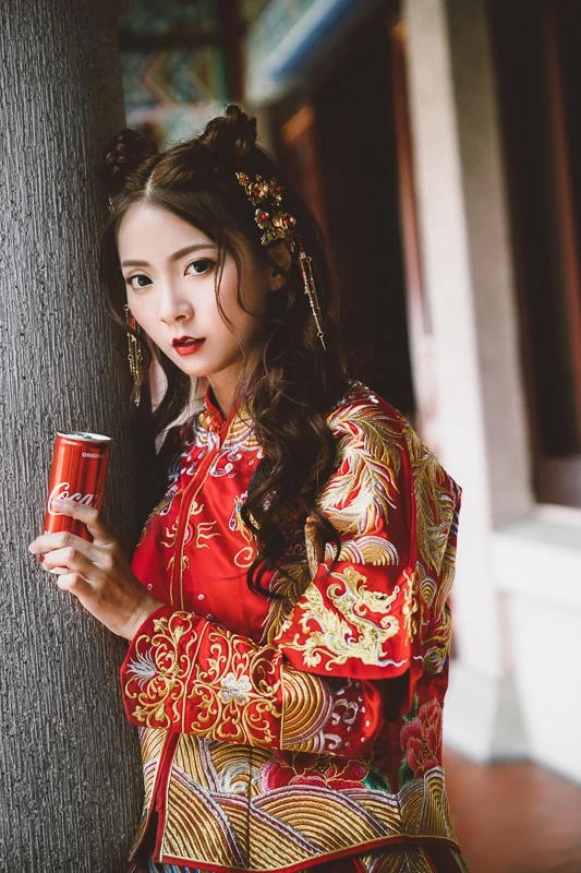 chinese wedding dress007 漢元素中國風龍鳳掛